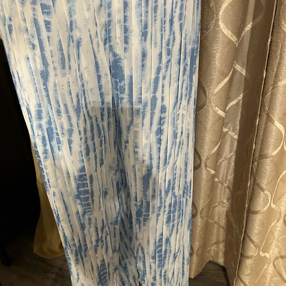 Blue and White Tie-Dye style ruffle Maxi palazzo style pants. - Picture 5 of 13